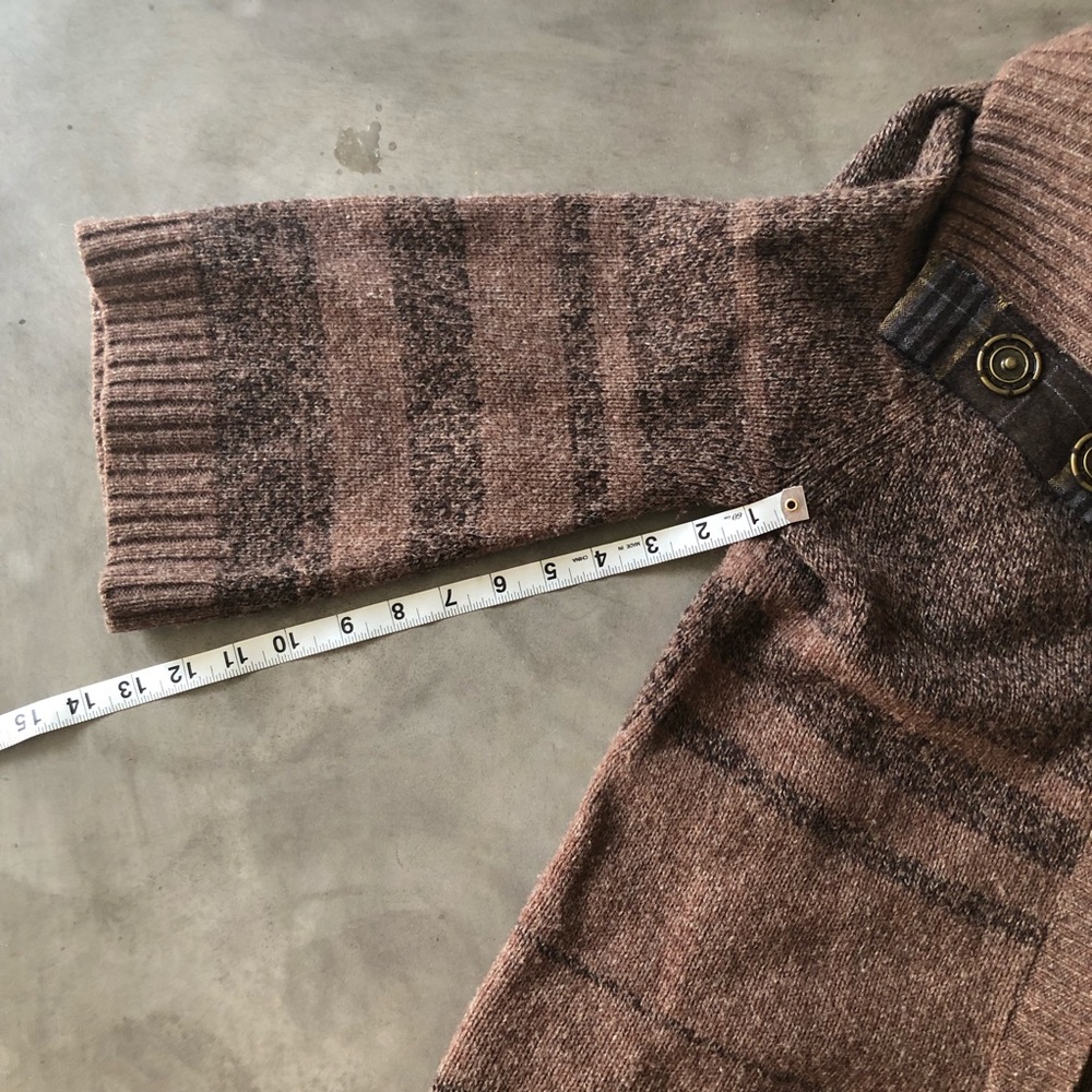 FREE PEOPLE Sweater Jacket with Plaid Trim - Picture 8 of 8